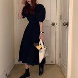 バックオープンパフワンピース