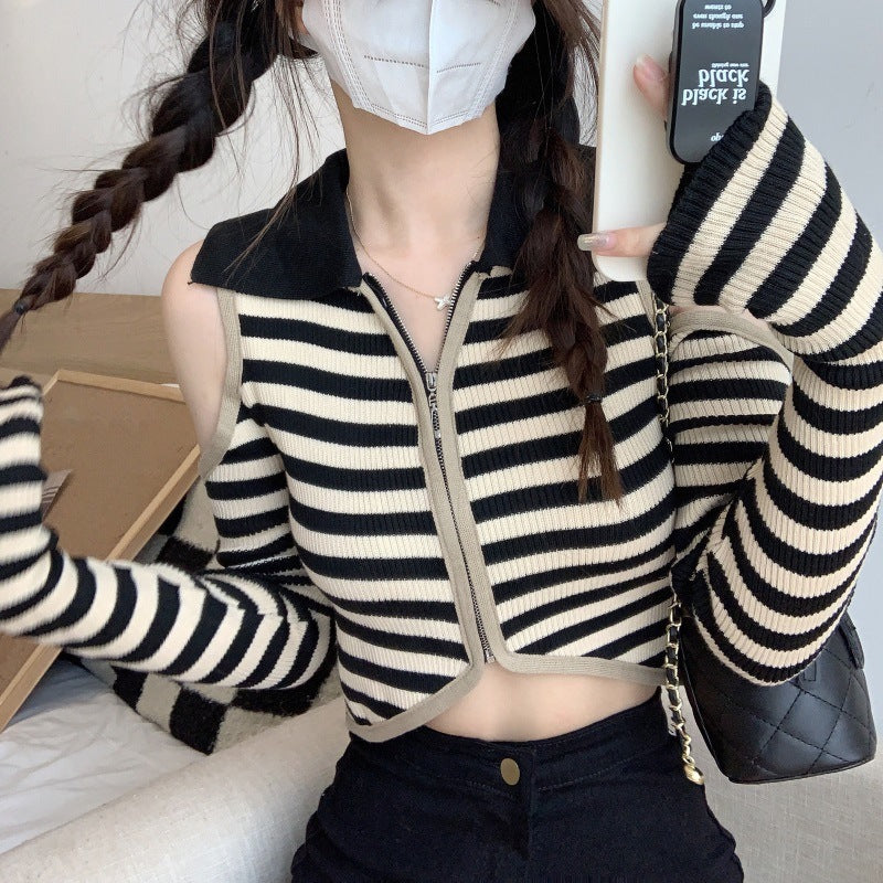 ショルダーオープンボーダートップス