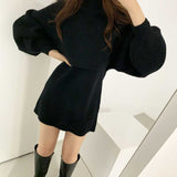 クロップドニット&ワンピースSET