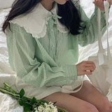 ビッグラペルストライプシャツ