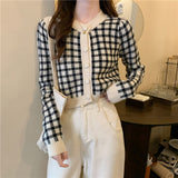 カラーギンガムショートカーディガン