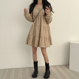 ワンカラーティアードワンピース