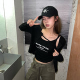 ロゴキャミソール&カーディガンSET