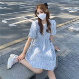 小花パフワンピース&パールショルダーSET