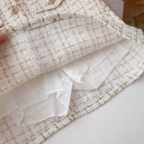 ツイードボタンスカート