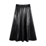 レザーフレアミモレスカート