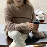 ウェーブボーダーニット