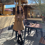 ハイネックダブルボタンピーコート