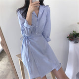 ブルーラップシャツワンピース
