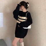 ストライプアクセントオーバーニット