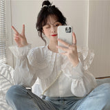 ダブルカラービジューブラウス