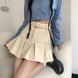 コーデュロイベルトプリーツスカート