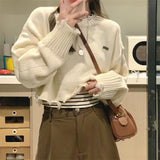 クロップドダメージニット