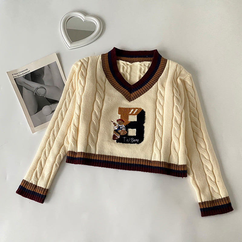 ロゴベアショートニット&スカートSET