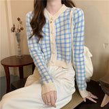 カラーギンガムショートカーディガン