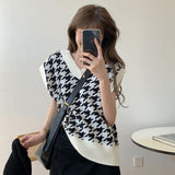 千鳥柄ニットベスト