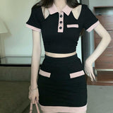 ハートチャームガーリーポロトップス