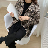 ブラウンカラーチェックシャツ