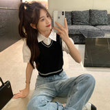 スクールニットベストトップス