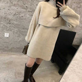 クロップドニット&ワンピースSET