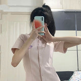 スモーキーピンクポロワンピース