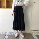 プリーツティアードロングスカート