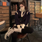 ハイネックバイカラーカーディガン