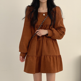 ワンカラーティアードワンピース