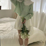 ビッグラペルストライプシャツ