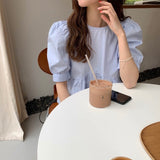 エレガントペプラムブラウス