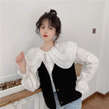 ダブルカラービジューブラウス