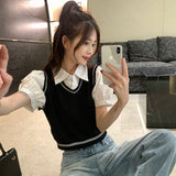 スクールニットベストトップス