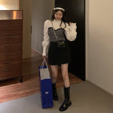 フリルネックビスチェ&タイトスカート