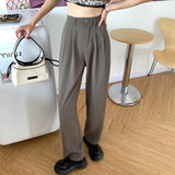 シンプルストレートタックパンツ