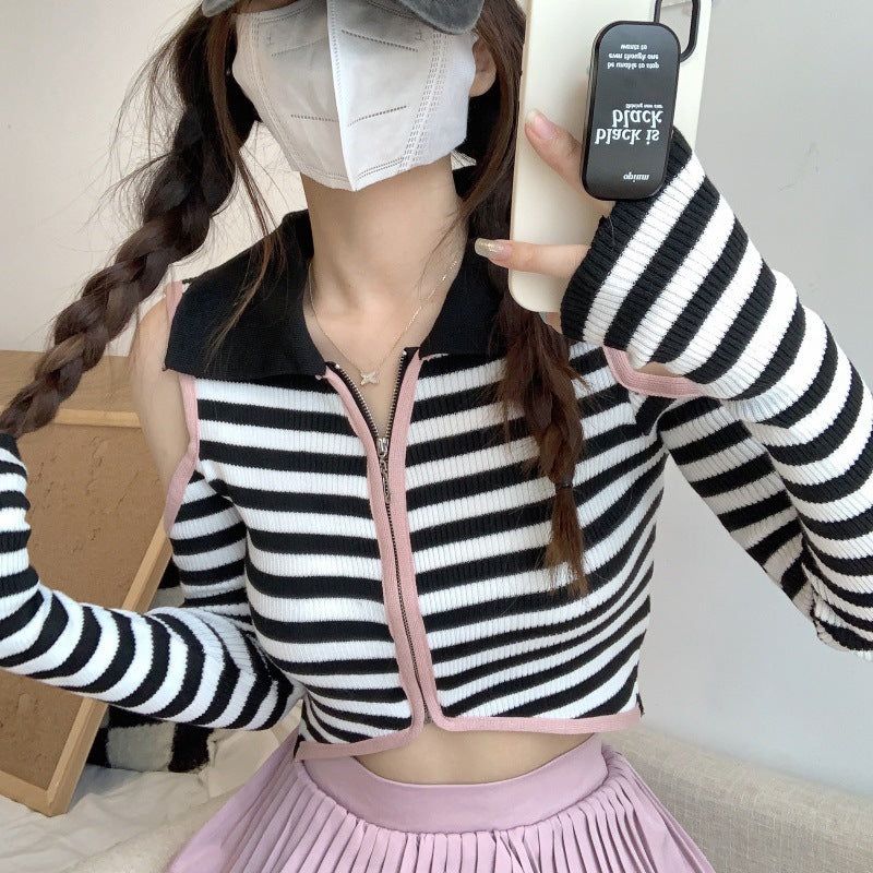 ショルダーオープンボーダートップス