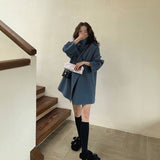 ハイネックダブルボタンピーコート