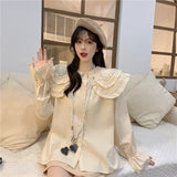 ダブルカラービジューブラウス