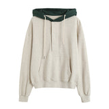 ボタンバイカラーフーディー