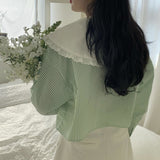 ビッグラペルストライプシャツ