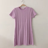 半袖リブニットワンピース