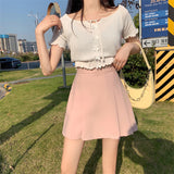 センターワイドプリーツスカート