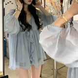 ニュアンスラメブラウス&キャミソールSET