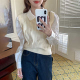 パールニットベスト&シャツSET