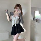 スリムカーディガン&ビッグリボンキャミソールSET