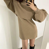 クロップドニット&ワンピースSET