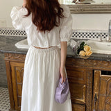 バックオープンパフワンピース