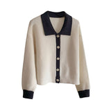 ボタンカラーリブトップス