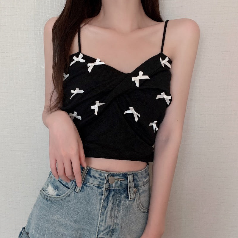 フロントツイストミニリボンキャミソール