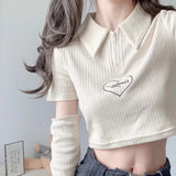 ハートアクセントアームウォーマートップス