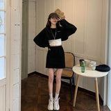 クロップドプルオーバー&タイトスカートSET